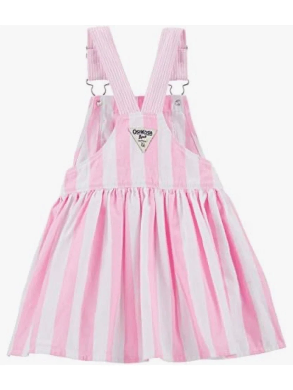 OshKosh Pink and White Striped Overall Dress - 4T
